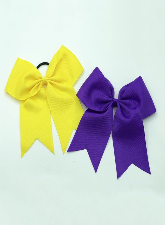 Hipcheer 20pcs 8" Large Cheer Bows for Girls, Hand-made Grosgrain Ribbon Hair Accessories for Teen Girls Softball Cheerleader Sports (Purple) - Image 2